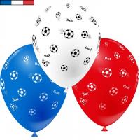 Ballon tricolore football en latex de fabrication francaise