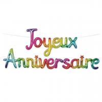 Balm00jam ballon lettre joyeux anniversaire aluminium multicolore metallique