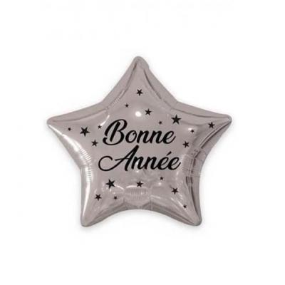 Balme99a ballon etoile aluminium argent bonne annee