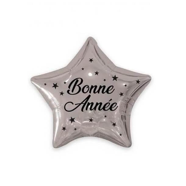 Balme99a ballon etoile aluminium argent bonne annee