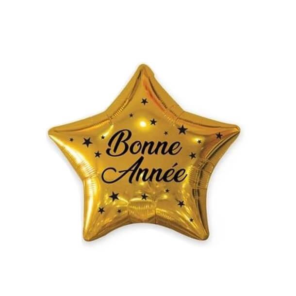 Balme99d ballon etoile aluminium dore or bonne annee