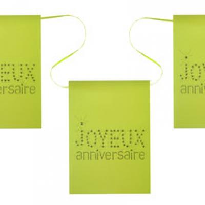 Banderole joyeux anniversaire verte (x1) REF/4013