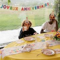 Banderole joyeux anniversaire avec lettres multicolores