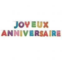 Banderole joyeux anniversaire multicolore avec lettres