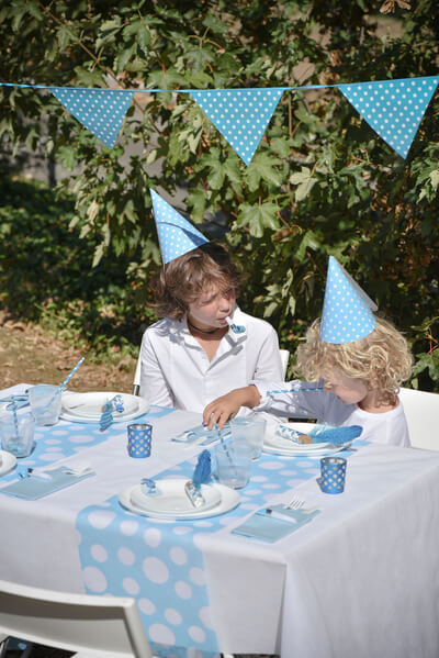 Banderole pois bleu turquoise