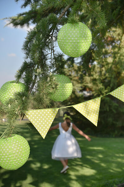 Banderole pois verte