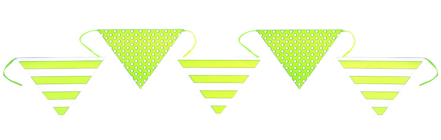 Banderole verte rayure et pois