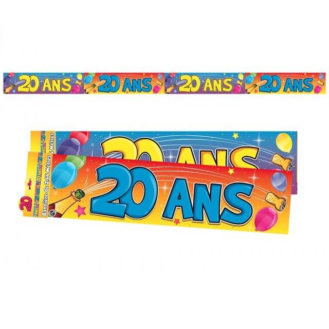 Banniere anniversaire 20ans multicolore