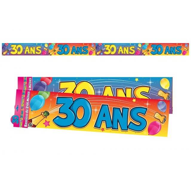Banniere anniversaire 30ans multicolore