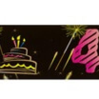 Banniere anniversaire 40 ans noir et multicolore