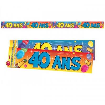 Bannière anniversaire 40ans multicolore 2.44m (x1) REF/BAN05