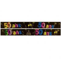 Banniere anniversaire 50 ans noir et multicolore