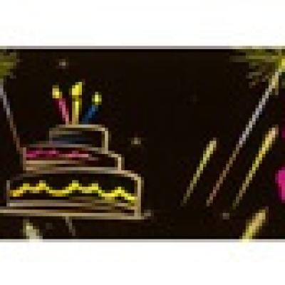 Banniere anniversaire 50 ans noir et multicolore