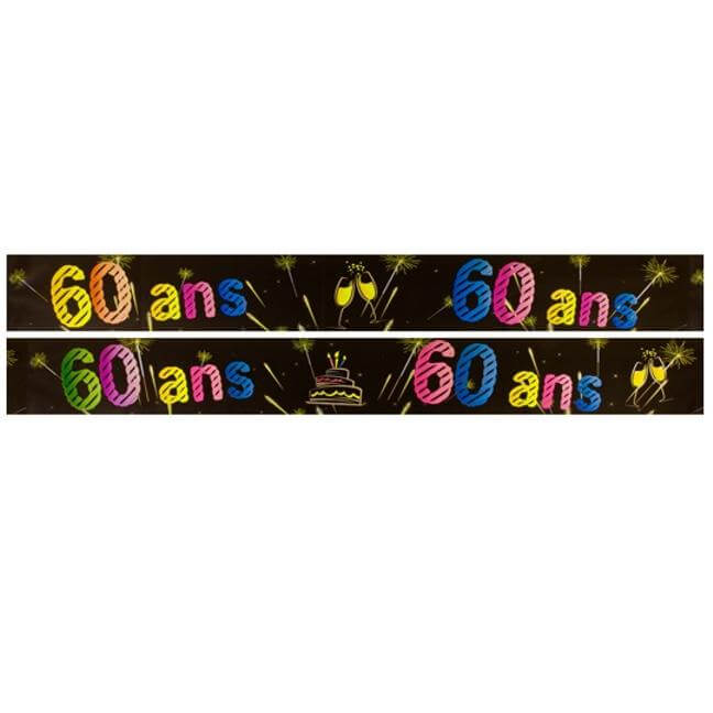 Banniere anniversaire 60 ans noir et multicolore