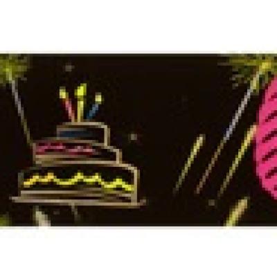 Banniere anniversaire 60 ans noir et multicolore