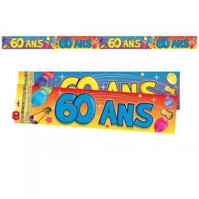 Bannière anniversaire 60ans multicolore 2.44m (x1) REF/BAN07