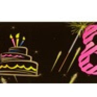 Banniere anniversaire 80 ans noir et multicolore