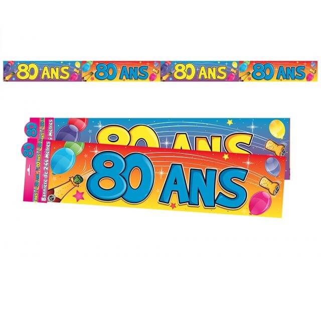 Banniere anniversaire 80ans multicolore