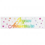 2 Bannières décoratives fête Joyeux Anniversaire en multicolore REF/BANM00M