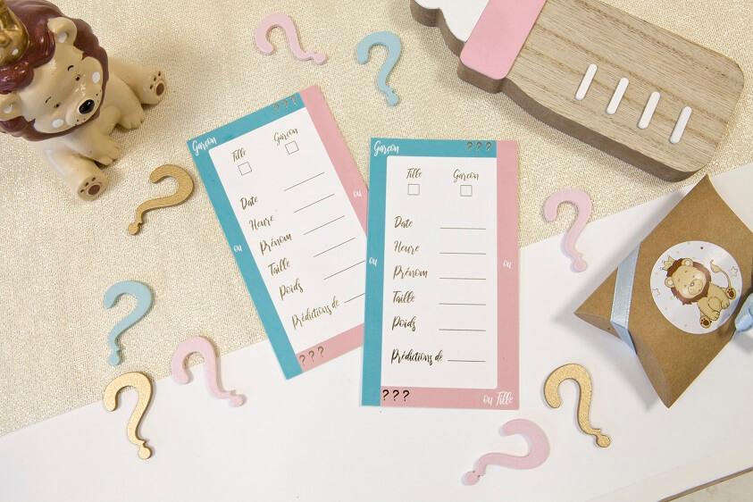 Bb161 carte de predictions gender reveal fille garcon