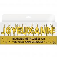 Bjam bougie lettre metallique dore or gateau fete anniversaire