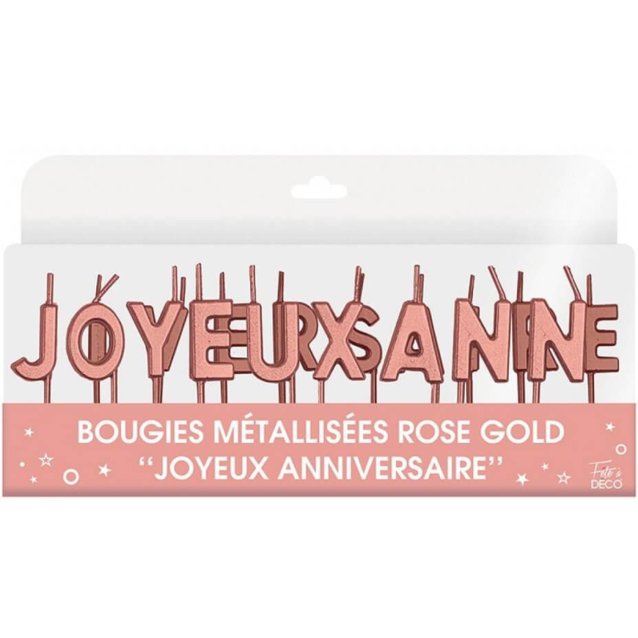 Ballon métallique rond Joyeux Anniversaire ROSE GOLD – Surprisez-vous