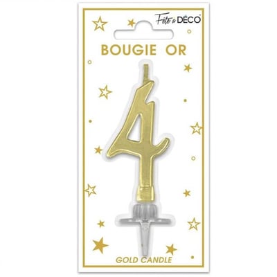 Bmcor0 magasin pas de calais decoration gateau anniversaire bougie dore or metal chiffre 4