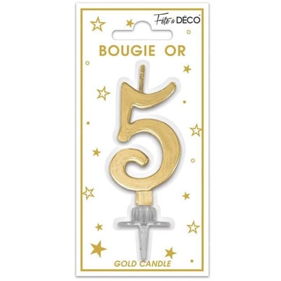 Bmcor0 magasin pas de calais decoration gateau anniversaire bougie dore or metal chiffre 5