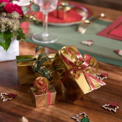 Bobine ruban bolduc chic noel dore et rouge