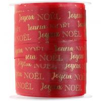 Bobine ruban bolduc rouge et dore or joyeux noel