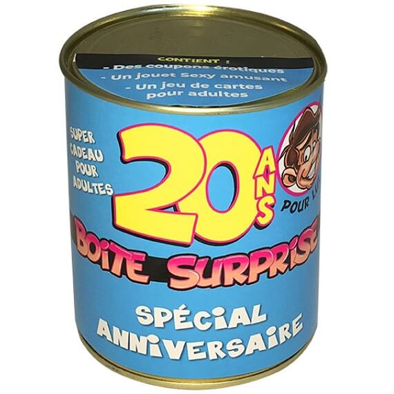 Boîte surprise anniversaire 20ans homme (x1) REF/BT20H