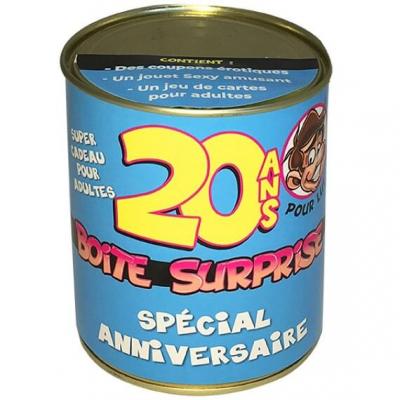 Boîte cadeau surprise anniversaire 20ans homme (x1) REF/BT20H