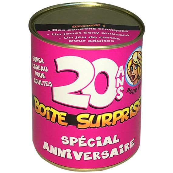 Boite cadeau anniversaire 20ans coquine pour femme