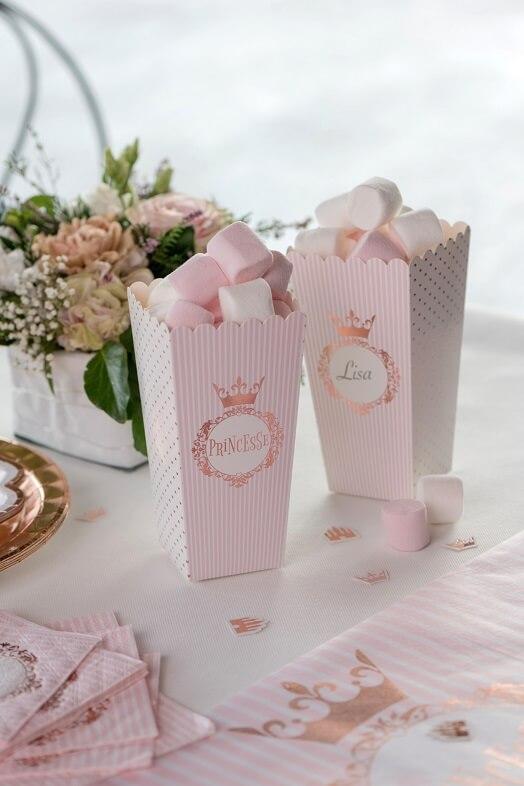 Boite cornet princesse rose gold gourmandise bonbon