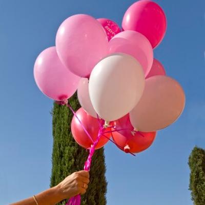 Bolduc fuchsia avec attache pour ballon