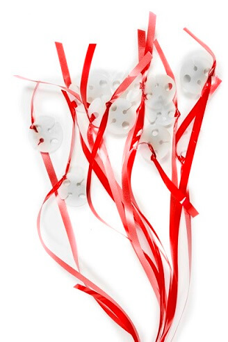 Bolduc rouge avec attache pour ballon