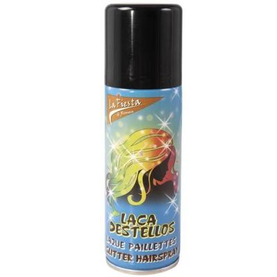 Bombe aerosol spray laque cheveux or paillete