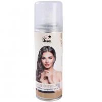 Bombe aerosol spray laque cheveux argent paillete