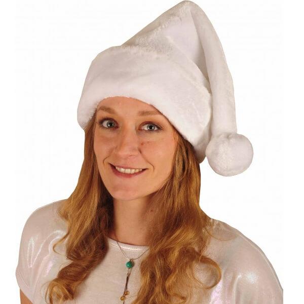 Bonnet adulte noel blanc peluche epaisse