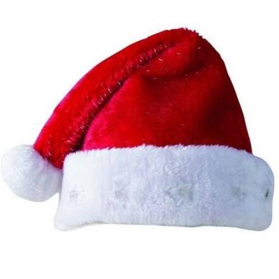 Bonnet blanc et rouge de Noël lumineux avec brillant argenté pour adulte (x1) REF/65302