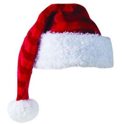 Bonnet de Noël adulte rouge et blanc avec rayures (x1) REF/84810