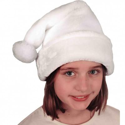 Bonnet de Noël blanc tout doux pour enfants (x1) REF/NEUN411