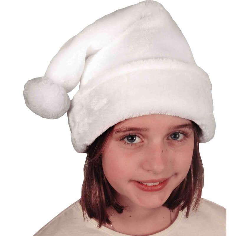 Bonnet doux blanc enfant noel
