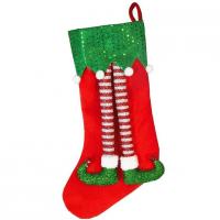 Botte de noel avec decoration jambes de lutin