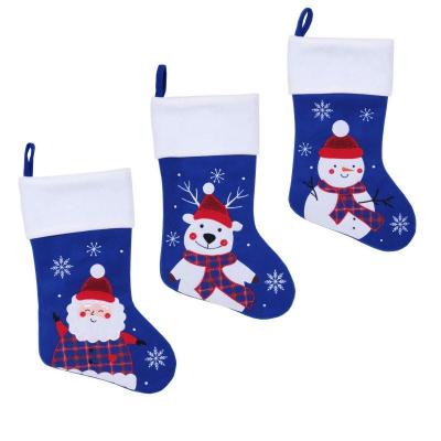 Botte de noel bleu a suspendre