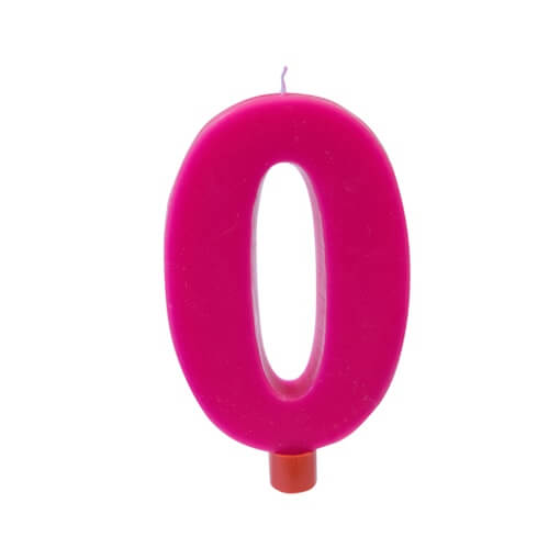 Bougie 0 fuchsia anniversaire