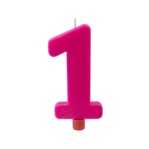 Bougie 1an fuchsia anniversaire