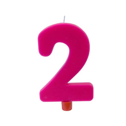 Bougie 2ans fuchsia anniversaire (x1) REF/BGA1007