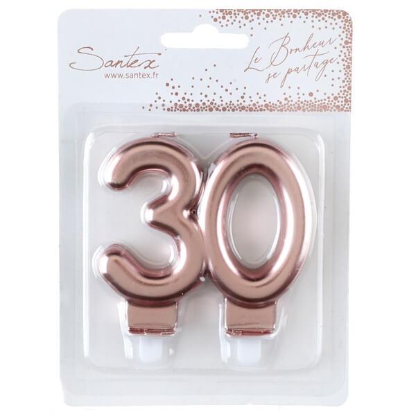 Cake topper 30 ans rose gold - Gateau anniversaire 30 ans