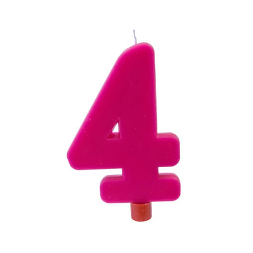 Bougie 4ans fuchsia anniversaire (x1) REF/BGA1007